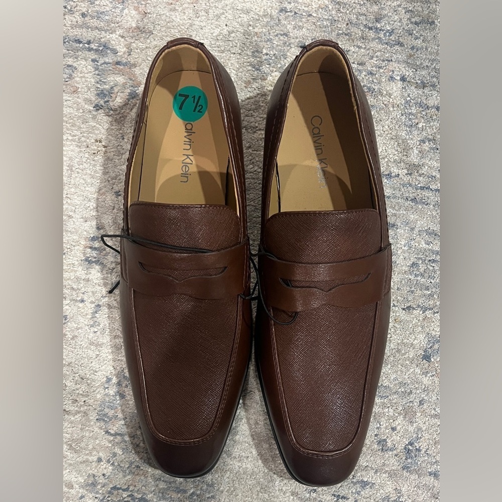 NEW Calvin Klein Men's Dark Brown Slip-On Loafers